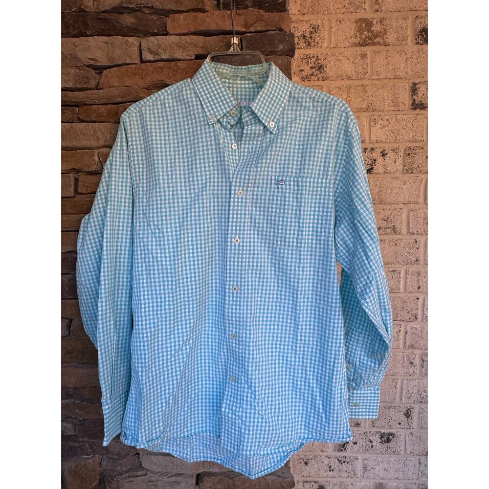 Southern Tide Long Sleeve Gingham Button Down-Size Medium